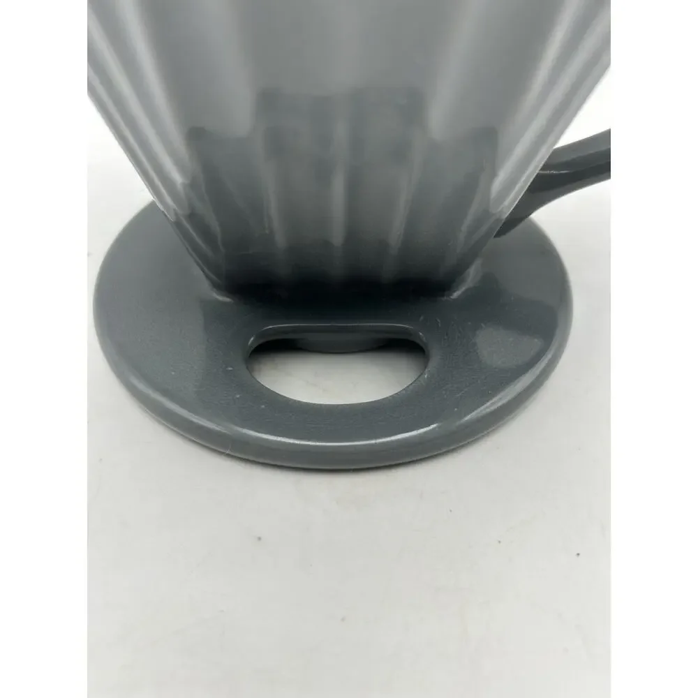 Chantal 8 oz Porcelain Pour Over Coffee Dripper Gray 92-FLT63 Fluted Cone